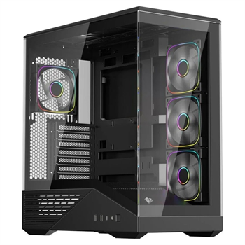 1ST Player GM7 BTF 750W 80+ Bronze Argb 4X12CM Fan Temperli Cam Usb 3.0 Type-C Atx Siyah Kasa 