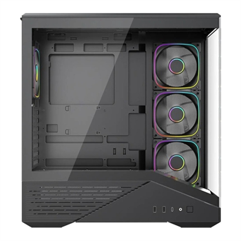 1ST Player GM7 BTF 750W 80+ Bronze Argb 4X12CM Fan Temperli Cam Usb 3.0 Type-C Atx Siyah Kasa 
