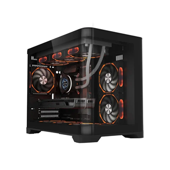 1ST Player Uview UV6 Siyah 750W 80+ Silver ATX 3.1 Argb 3X12CM  USB 3.0  Fan Panaromik Temperli Cam Kasa