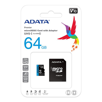 Adata Premier 64GB Micro SDHC U1/C10 AUSDX64GUICL10A1-RA1 Micro Sd Hafıza Kartı