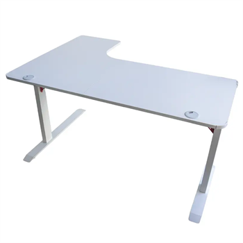 Adax EDGE L-R 1400mm L-Shaped Computer Desk with Ergonomic Cut-Out, Steel Frame, Cable Ports whıte Gaming Desk