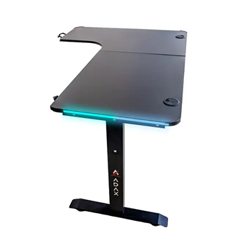 Adax EDGE L SAĞ Max 2 UK Plug, 1 USB-A 1 USB-C & Cable Management - Black Gaming Desk