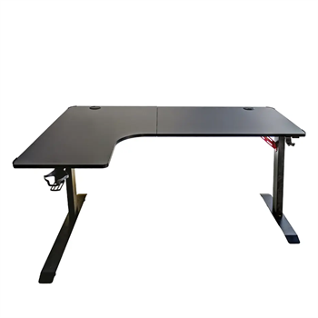 Adax EDGE L SAĞ Max 2 UK Plug, 1 USB-A 1 USB-C & Cable Management - Black Gaming Desk