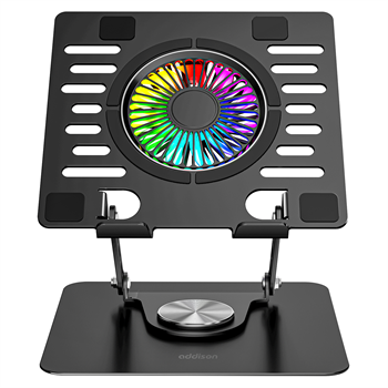 Addison AD-RC36 Steely 360 Derece RGB Fanlı Ayarlanabilir Metal Laptop Stand