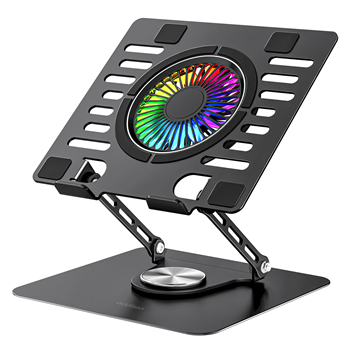 Addison AD-RC36 Steely 360 Derece RGB Fanlı Ayarlanabilir Metal Laptop Stand