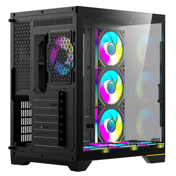 AIGO FT418 Pro Siyah 7x L17 ARGB Fanlı 850W 80+ Bronze Gen5 LCD Mid Tower Kasa