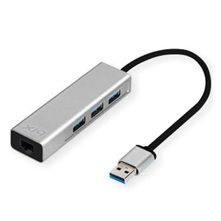Daytona BIX BX06Hb USB 3.0 Hub 3xUSB 3.0 Gigabit Ethernet Macbook Uyumlu Hızlı İnternet Lan Adaptörü