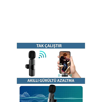 Daytona K9-T Type-C Yaka Mikrofonu Kablosuz