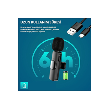 Daytona K9-T2 Type-C 2 li Yaka Mikrofonu Kablosuz