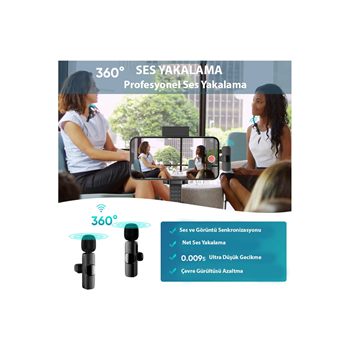 Daytona K9-T2 Type-C 2 li Yaka Mikrofonu Kablosuz