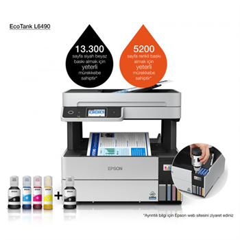 Epson L6490 Renkli Tanklı Fax/Fot/Tar/Yazıcı A4 Wi-Fi USB Eth 23/dk. Dubleks Tanklı Printer