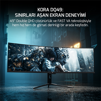 GamePower Kora DQ49 49¨ 120Hz Dual QHD RGB Fast VA Curved Gaming Monitör