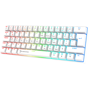 GamePower Lyra RGB 60M 62Tuş Beyaz Mekanik Kablolu Red Switch Klavye