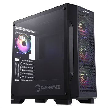 GamePower Savagis 550W 80+ Bronze ATX 4*ARGB Fan Temperli Cam Hub Siyah Gaming Kasa