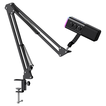 Havit Gamenote GK71 Pro RGB Yayıncı Mikrofonu, 24-Bit, 192kHz, XLR & Type-C, Stantlı - Siyah