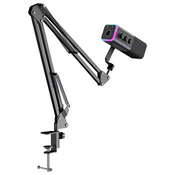 Havit Gamenote GK71 Pro RGB Yayıncı Mikrofonu, 24-Bit, 192kHz, XLR & Type-C, Stantlı - Siyah
