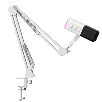 Havit Gamenote GK71 Pro RGB Yayıncı Mikrofonu, 24-Bit, 192kHz, XLR & Type-C, Stantlı - Beyaz