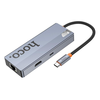 HOCO HB51 Wow 6-in-1 çok fonksiyonlu dönüştürücü (HDTV + RJ45 + PD + USB3.0 * 3)