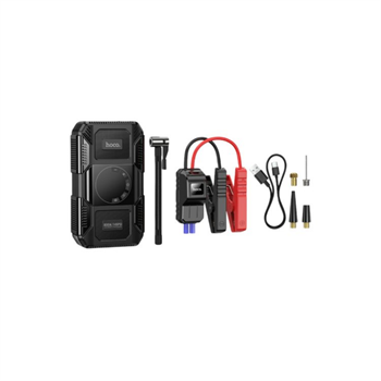 Hoco. QS6 Akıllı Hava Pompası ve Acil Marş Destekli 8.000 mAh Powerbank - Siyah