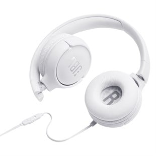 JBL T500 Beyaz Mikrofonlu Kablolu Kulaküstü