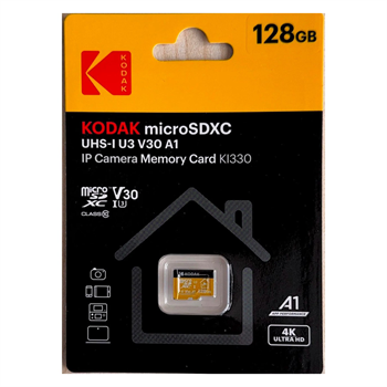 Kodak 128GB Ultra Performance (Read 100 MB/s- Write 40 MB/s) UHS-I / V30 / U3 / Sınıf 10 / A1 UHS-I 4K (3840 x 2160) EKMSDM128GXC10HPRK  microSDXC Hafıza Kartı ve SD Adaptörü