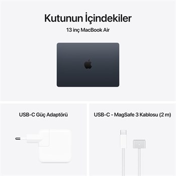 MacBook Air M5 16GB 512GB 13 inch Taşınabilir Bilgisayar Midnight Blue 2026