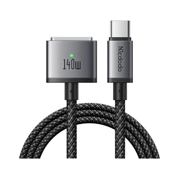McDodo 140W USB-C to Magsafe 3 with LED 2m Magnetic Black Cable CA-1470