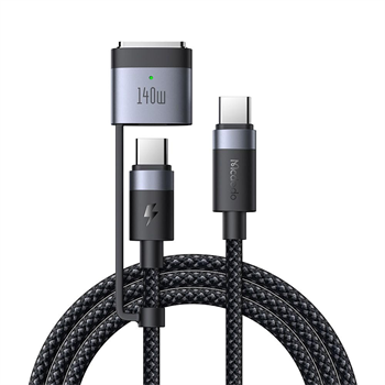 McDodo 240W/140W 2 in 1 USB-C to USB-C+ Magsafe 3 Magnetic 2m CA-0140 Black Cable