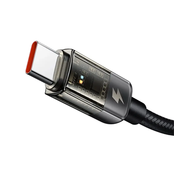 McDodo Auto Power Off 100W Type-C to Type-C Transparent 1.2m CA-2840 Black Data Cable