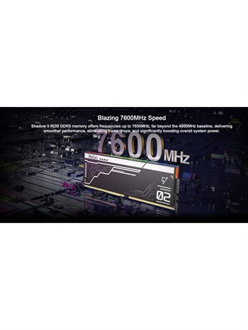 Netac Shadow II RGB 32GB (16GB x 2) 5600MHz DDR5 NTS2D5P56DP-32K Pc (Ram) Bellek