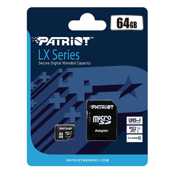 Patriot 64GB LX Series Micro SD Hafıza Kartı (PSF64GMCSDXC10)