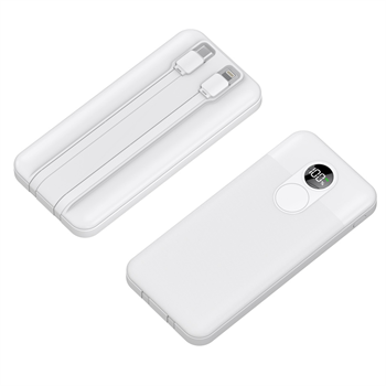 Porodo 10000mAh Powerbank Entegre Kablo Beyaz