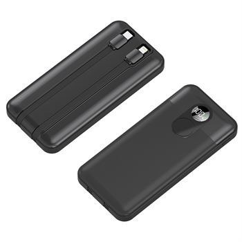 Porodo 10000mAh Powerbank Entegre Kablo Siyah