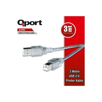 Qport Q-PR3 USB 2.0 Yazıcı Printer Kablosu (Am-Bm) 3m