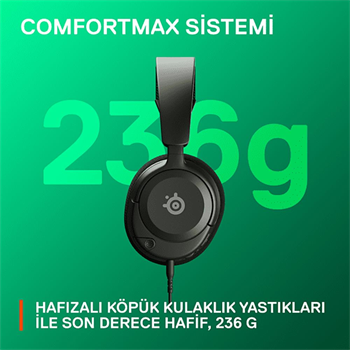 SteelSeries Arctis Nova 1 Hi-Fi Kablolu Siyah Oyuncu Kulaklığı SSH61606
