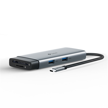 TP-Link UH7021C | Usb-C 7’si 1 Arada Hub | 4K@60Hz Hdmı, 100W Pd, 3× USB 3.0, Sd & Microsd Uhs-I (200 Mb/s), Tak-Çalıştır, Alüminyum