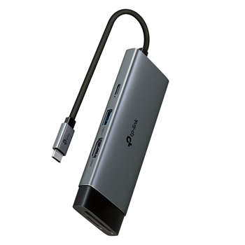 TP-Link UH7021C | Usb-C 7’si 1 Arada Hub | 4K@60Hz Hdmı, 100W Pd, 3× USB 3.0, Sd & Microsd Uhs-I (200 Mb/s), Tak-Çalıştır, Alüminyum