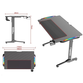 Twisted Minds T Desing Karbon Fiber E-Spor RGB Oyuncu Masası