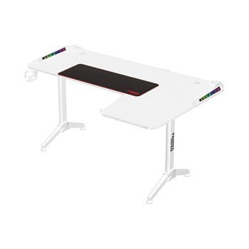 Twisted Minds TM-Y-LB-RGB Warrior L Şekilli Oyuncu Masası RGB Sol, Beyaz