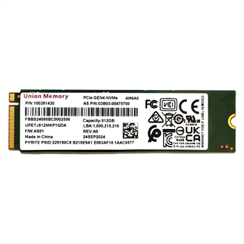 Union Memory AM6A0 512GB Pcie GEN4X4 3900-3100 Mb/s 2280 M.2 Nvme SSD