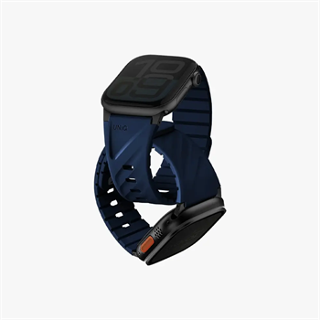 UNIQ Apple Watch (49/46/45/44/42/41/40mm) Fluo Watch Silicone Rubber Band Midnight Black UNIQ-49-40MM-FLUOMBLK