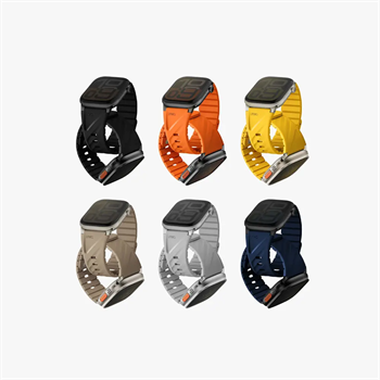 UNIQ Apple Watch (49/46/45/44/42/41/40mm) Fluo Watch Silicone Rubber Band Midnight Black UNIQ-49-40MM-FLUOMBLK