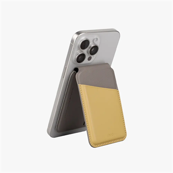 UNIQ Lyden DS Manyetik Kart Tutucu Standlı Canary Yellow Flint Grey UNIQ-LYDENDS-CYELFGRY