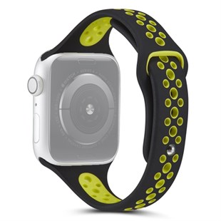 Wiwu Apple Watch 42-44mm Uyumlu Siyah/Yeşil Spor Silikon Kordon