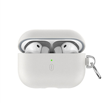WiWU Hakiki Deri Koruyucu Kılıf HC-201 beyaz airpods pro3