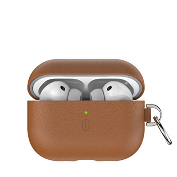 WiWU Hakiki Deri Koruyucu Kılıf HC-201 kahve airpods pro3