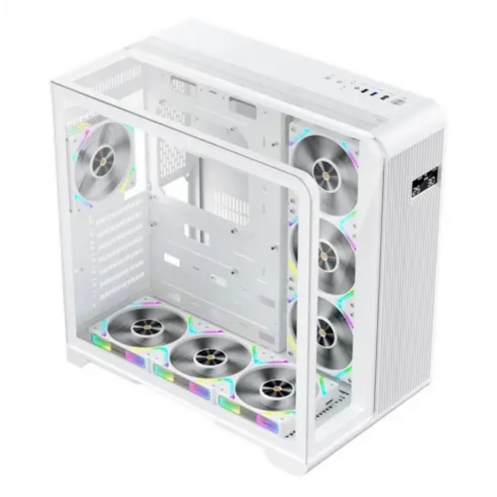 1ST Player RT7 Beyaz Digital 850W 80+ Gold Full Modüler 4X12CM ARGB 3 Taraflı Temperli Cam USB 3.0 - Type C Atx Kasa 