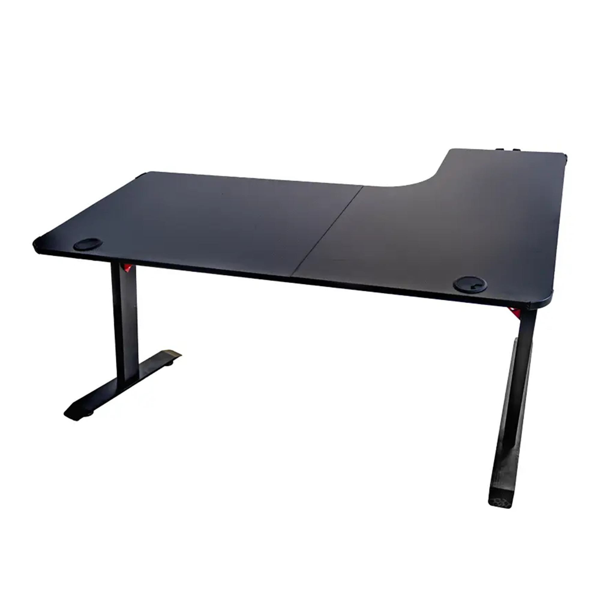 Adax EDGE L SAĞ Max 2 UK Plug, 1 USB-A 1 USB-C & Cable Management - Black Gaming Desk