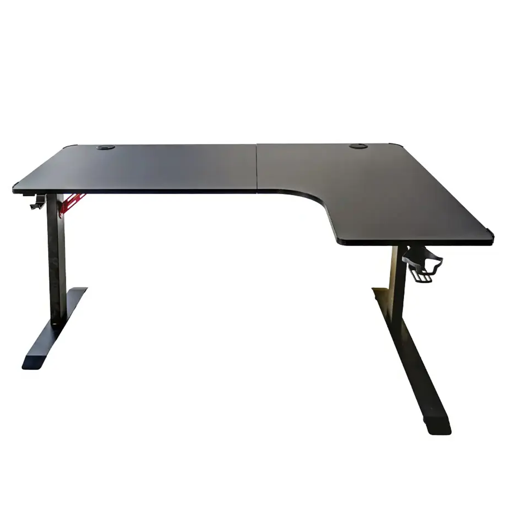 Adax EDGE L SAĞ Max 2 UK Plug, 1 USB-A 1 USB-C & Cable Management - Black Gaming Desk