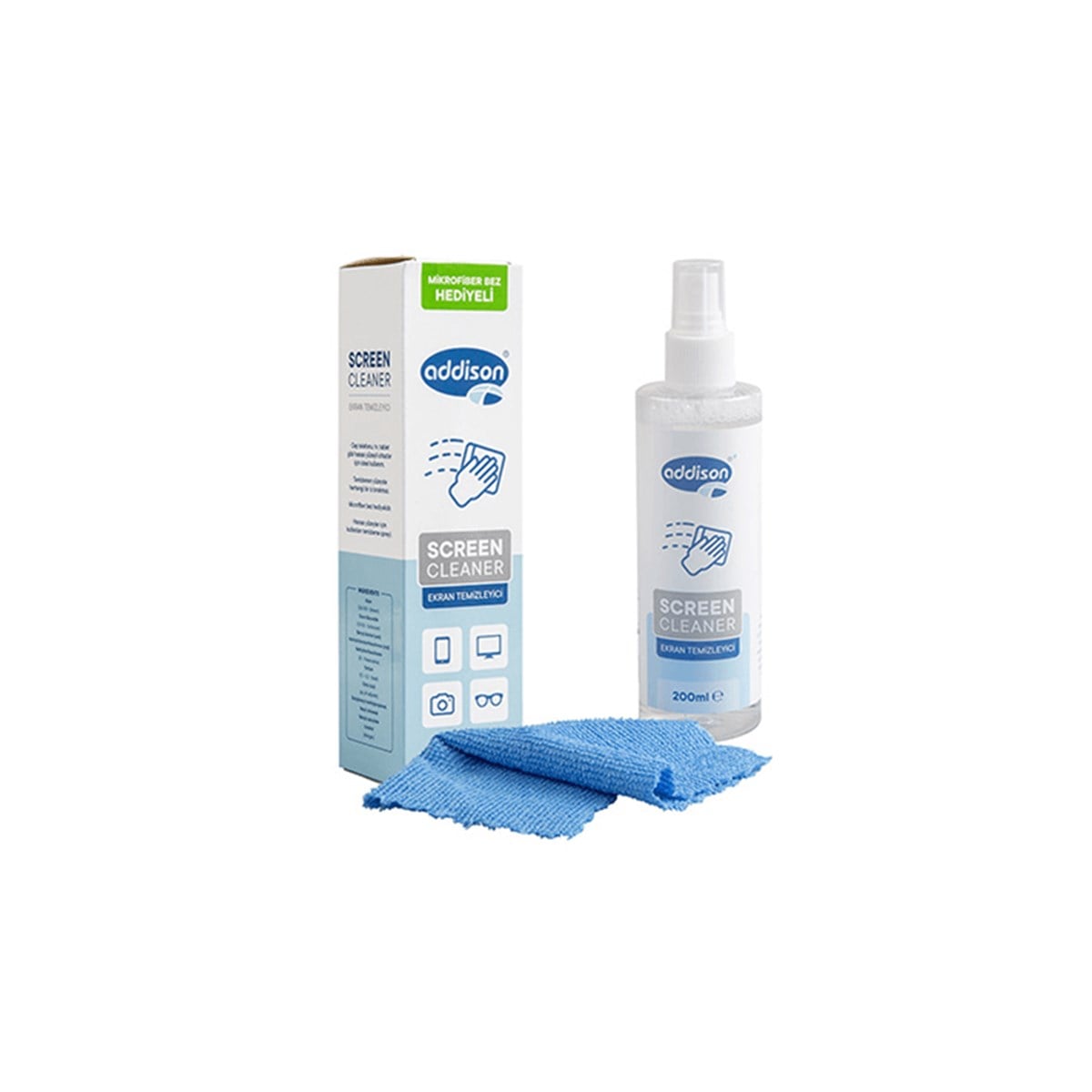 ADDISON 300870 200ml EKRAN TEMİZLEYİCİ+M.FIBER BEZ